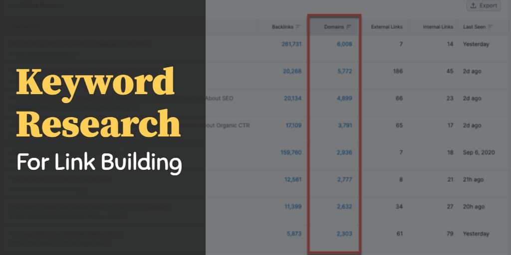 Keyword Research for Link Building